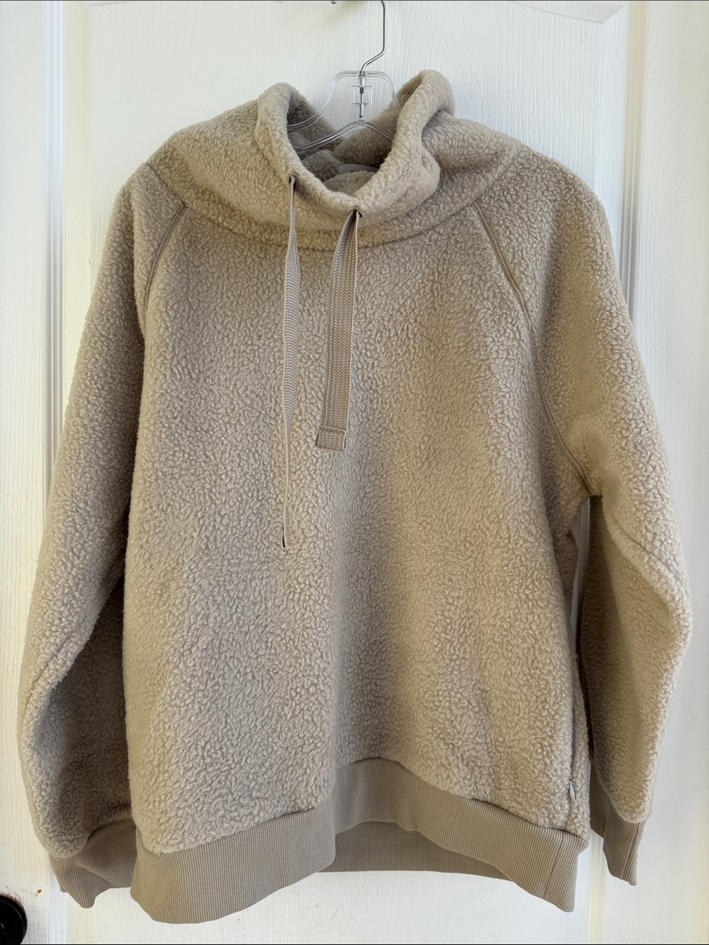 Martha Stewart Men's Taupe Sherpa Crewneck Pullover